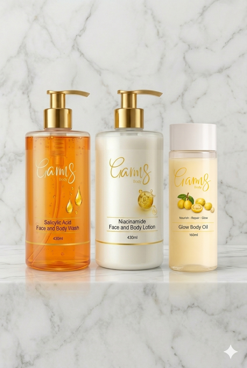 Glow Skin 3-Step Routine(acne, scars, dark spots, rough skin)